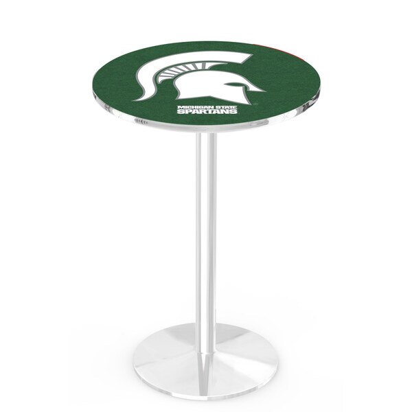 42" Chrome Michigan State Pub Table